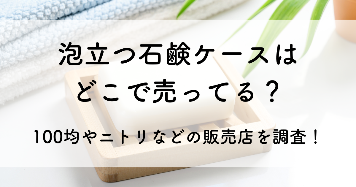 泡立つ石鹸ケース どこで売ってる